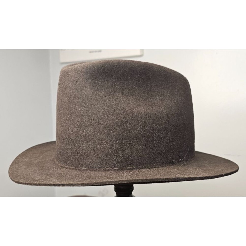 Vtg Stetson Hat Fedora Fitted Mens 7 Brown Indiana Jones Movie Felt USA 80s NWOT